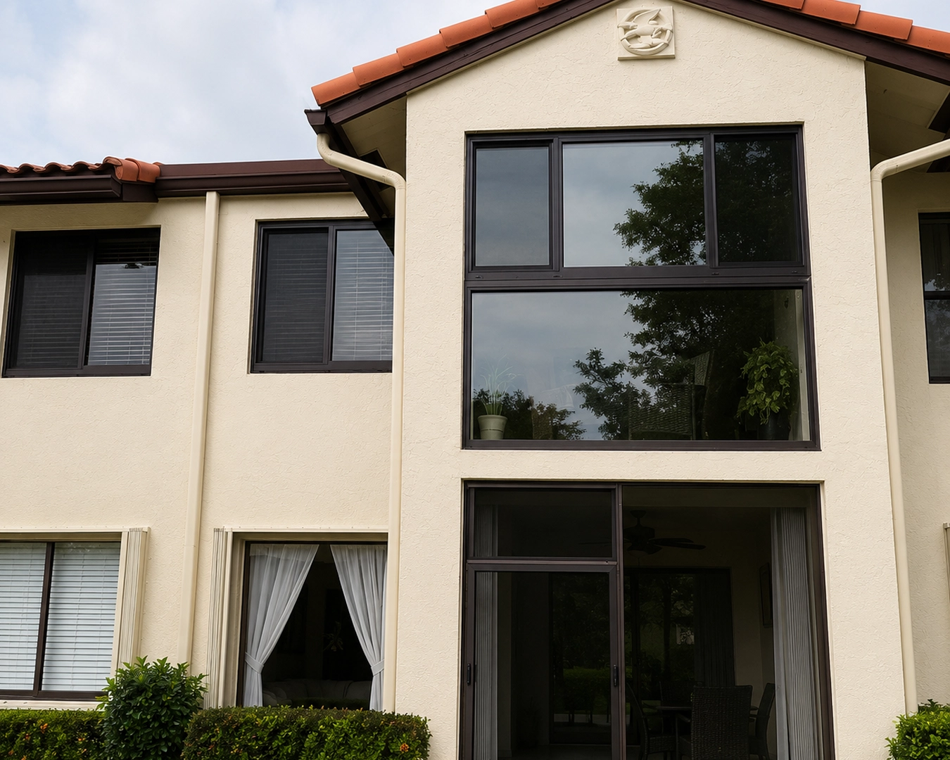 Completed ClearView impact window installation on a South Florida property