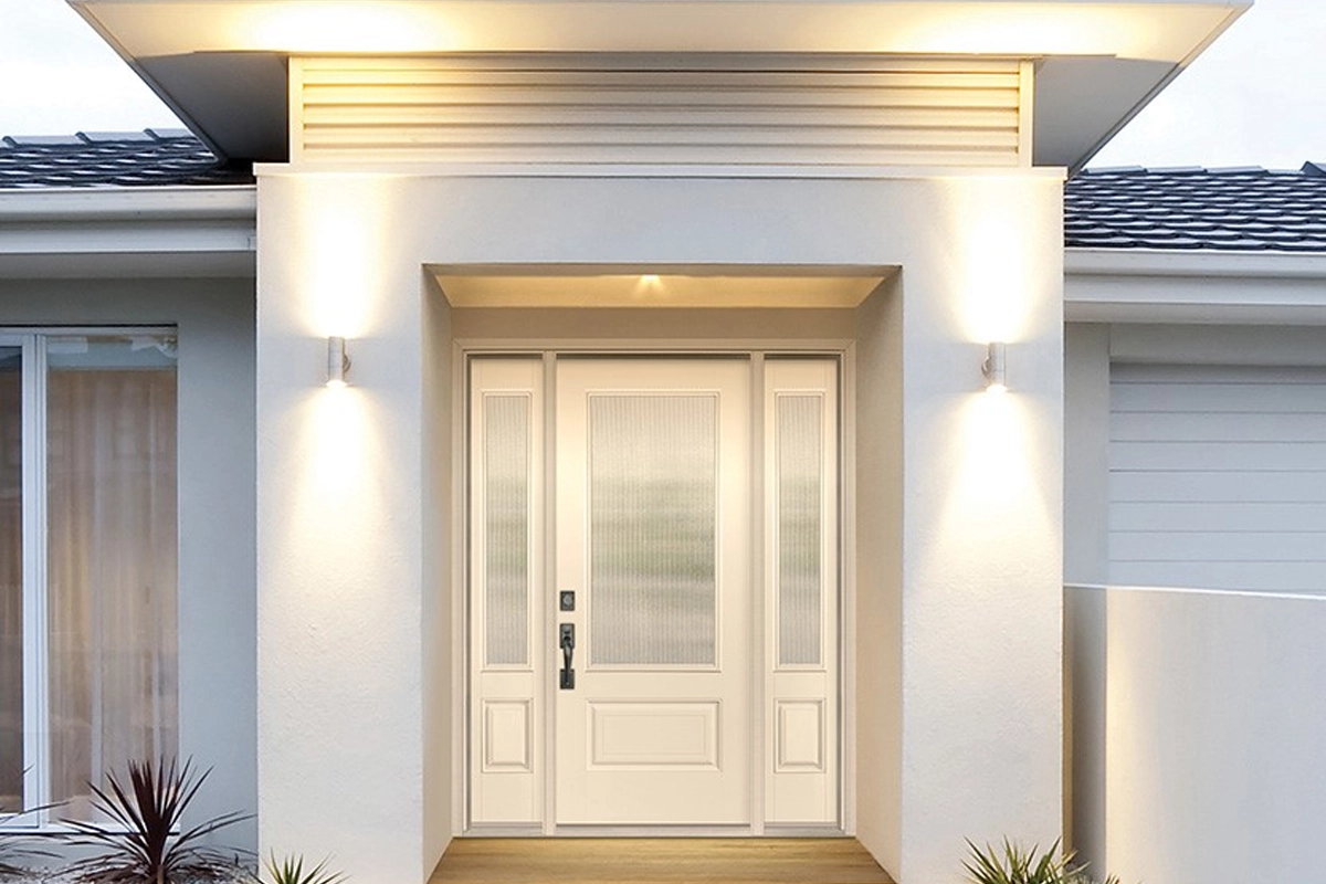 Impact-rated French doors on a residential property