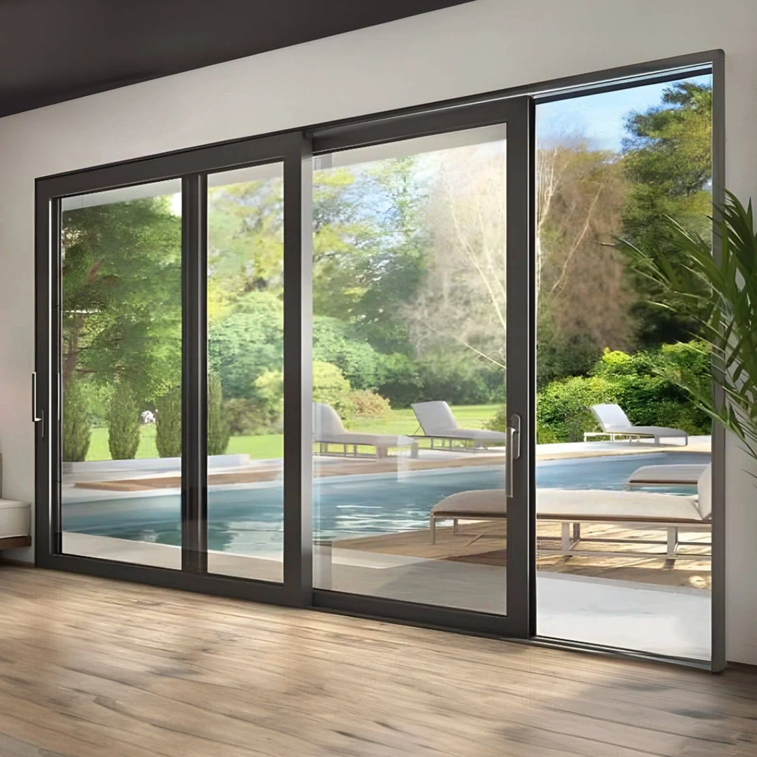 Large impact sliding glass doors on a modern property